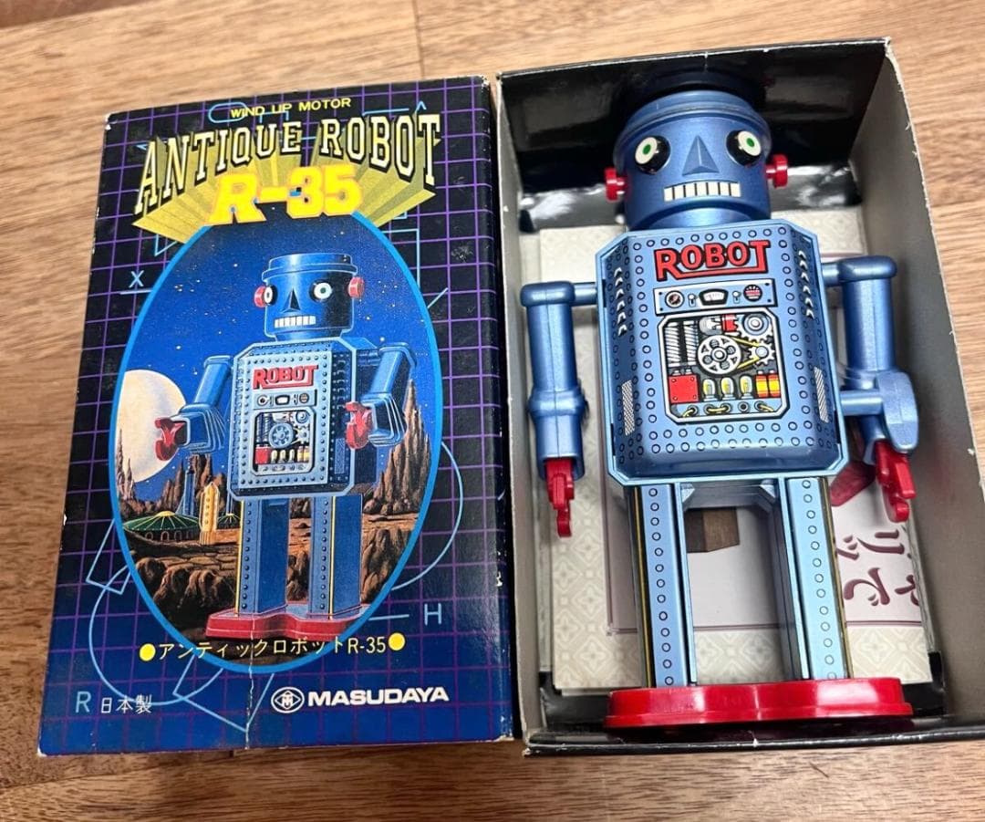 美品 MASUDAYA アンティークロボット R-35 1984年 ゼンマイ走行