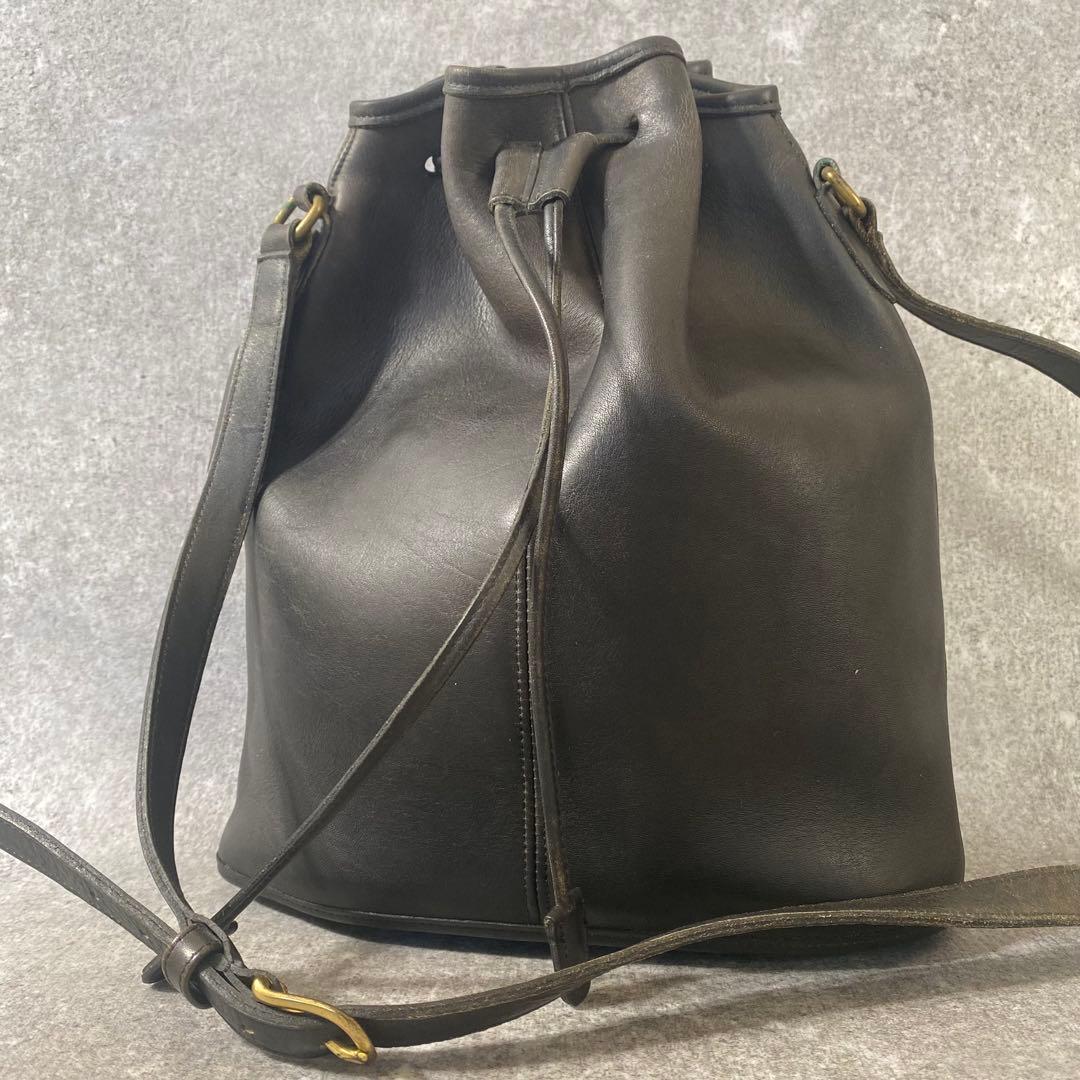 COACH コーチ オールドコーチ ショルダーバッグ 巾着 レザー ブラック