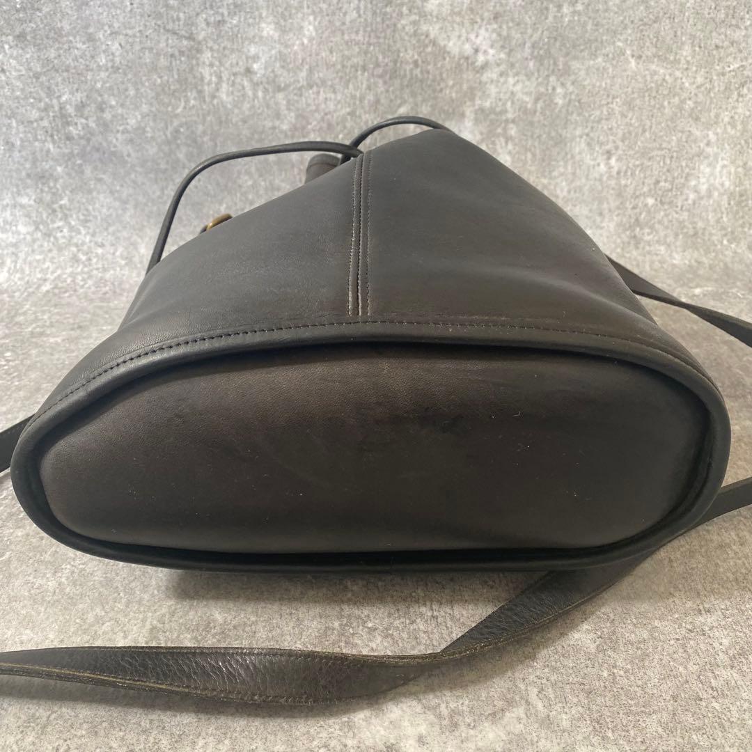 COACH コーチ オールドコーチ ショルダーバッグ 巾着 レザー ブラック