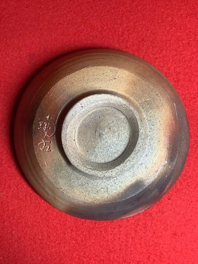平茶碗　備前焼緋襷・火襷　小西陶古【中古美品】