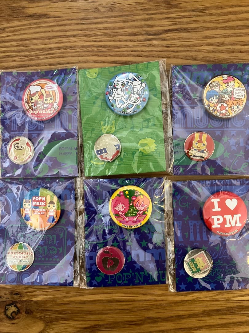 ポップンミュージック　缶バッジ＆ピンズ　６種