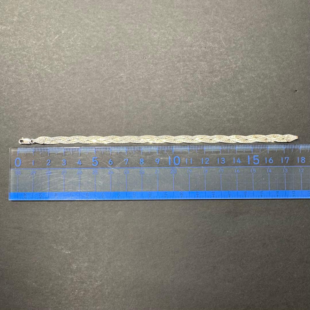 【18㎝ イタリア製】ツイストチェーンブレスレット silver925