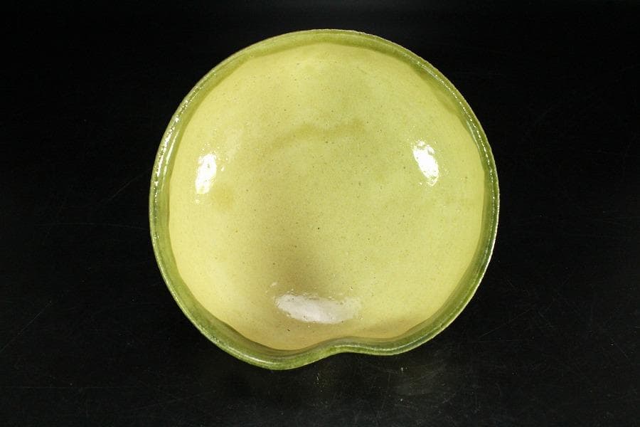 茶道具 叶光夫造 線掘茶碗 共箱 共布 京焼 和食器(K-YC494)