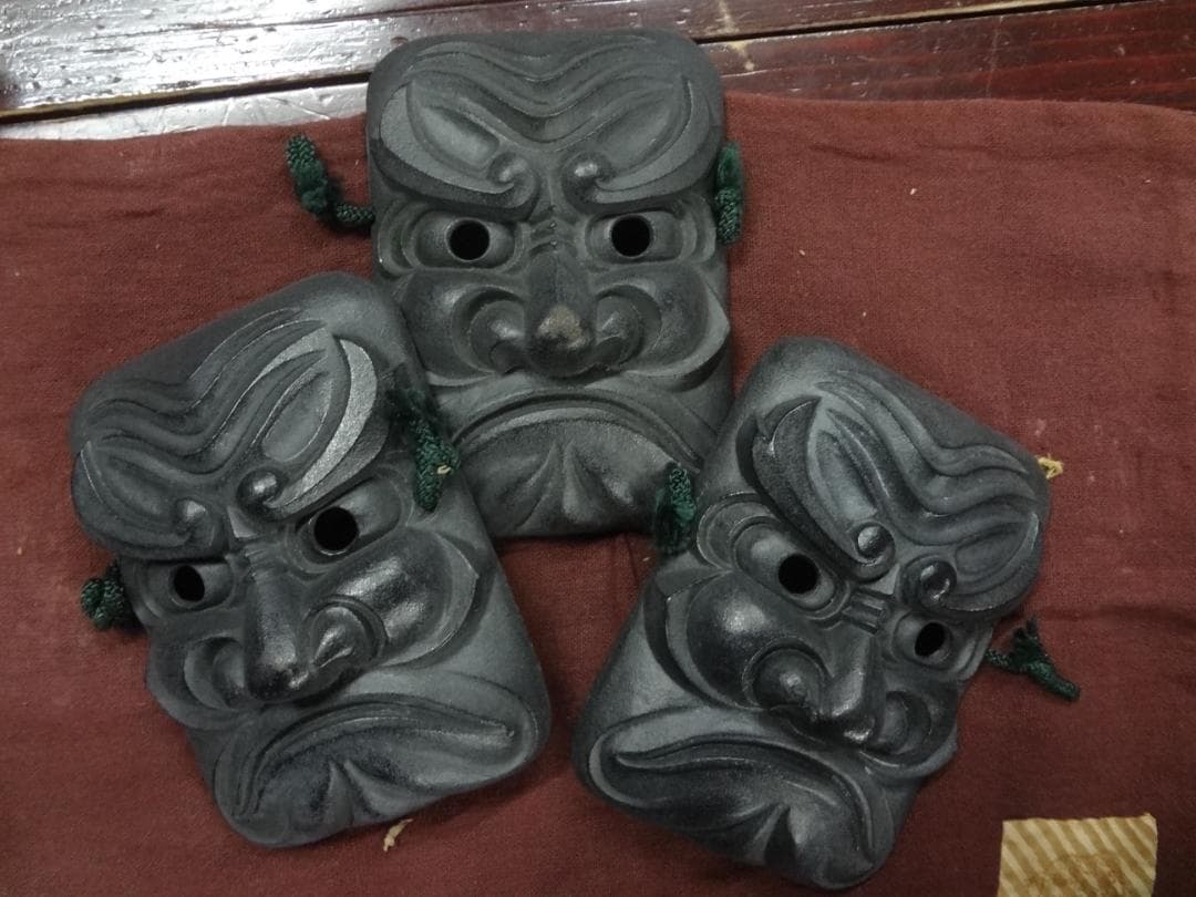 南部鉄器 オリジナル　レア　鬼面３面　１６×１２ｃｍ●入手困難アイテム