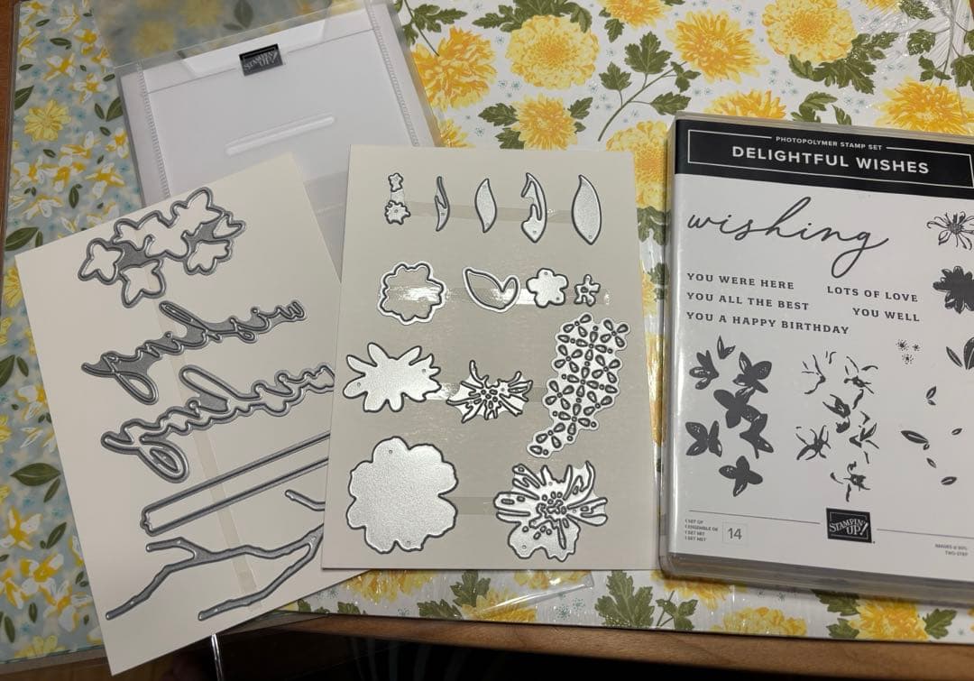 １点限り♡未使用新作お花スタンプ&ダイ&DSP2種　スタンピンアップ