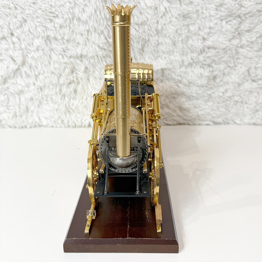 美品 ロバート・スチーブンソン 蒸気機関車 ロケット号 置時計 ケース付 レトロ