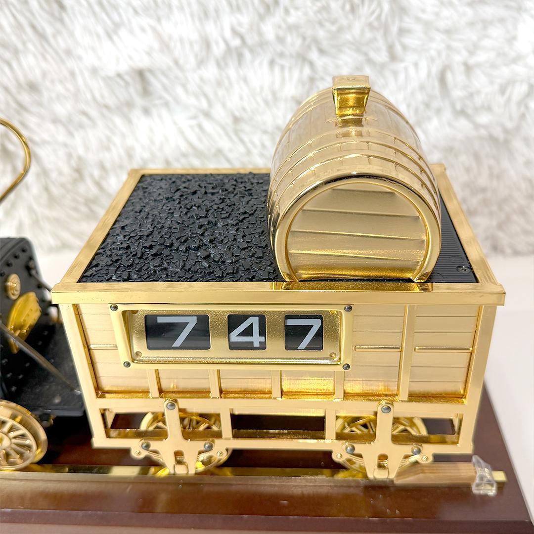 美品 ロバート・スチーブンソン 蒸気機関車 ロケット号 置時計 ケース付 レトロ