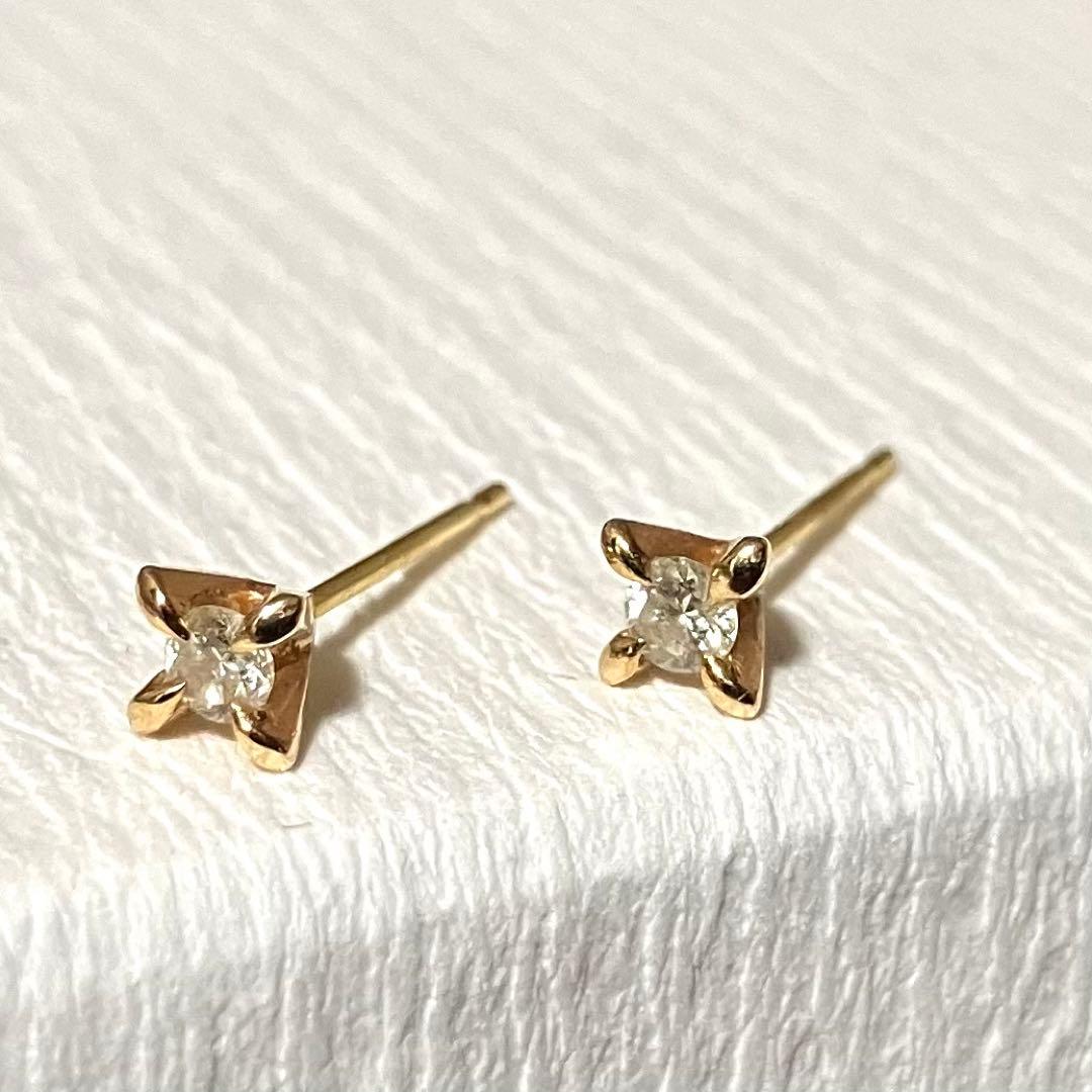 【美品】クロチェ　cloche　ダイヤピアス　K18