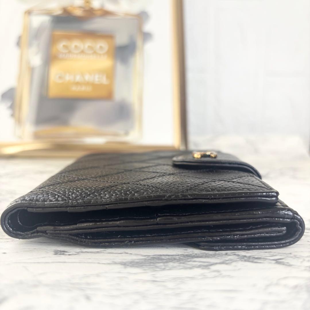 正規品　CHANEL 美品　財布　マトラッセ　ビコローレ　二つ折り財布　ゴールド