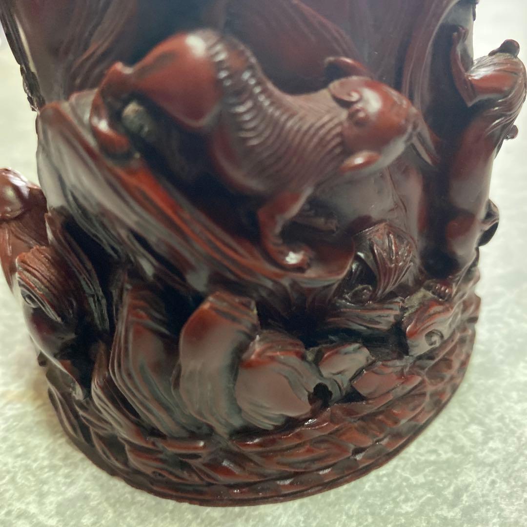 中国　工芸品　漆器　小物入　骨董品