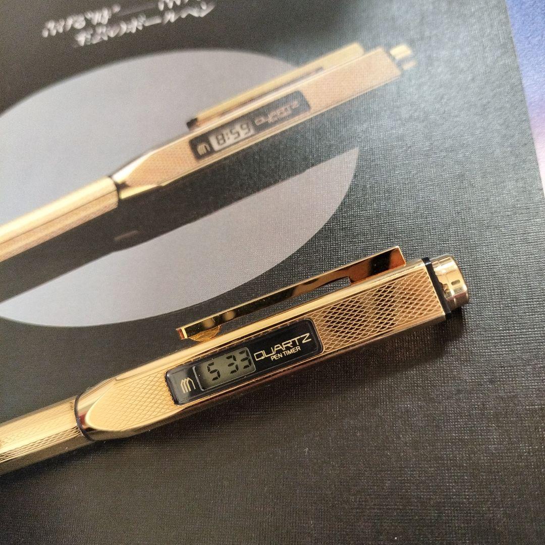【未使用、希少品】昭和　三菱鉛筆 ペンタイマー22金メッキ ゴールド