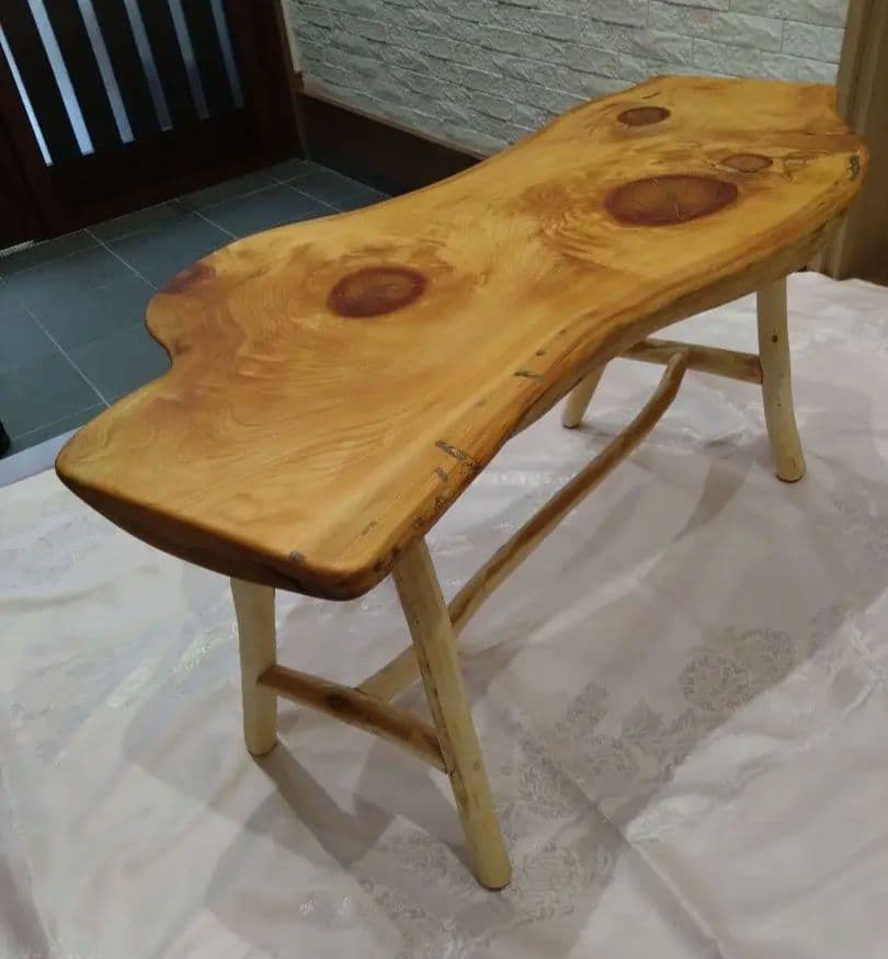 檜のローテーブル⑬値下げ❕樹齢約100年総檜造り耳付テーブル　リビング、ソファー