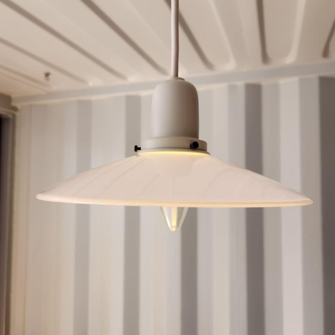 希少　廃盤　笠松電機製作所　レトロペンダントライト 乳白×ホワイト
