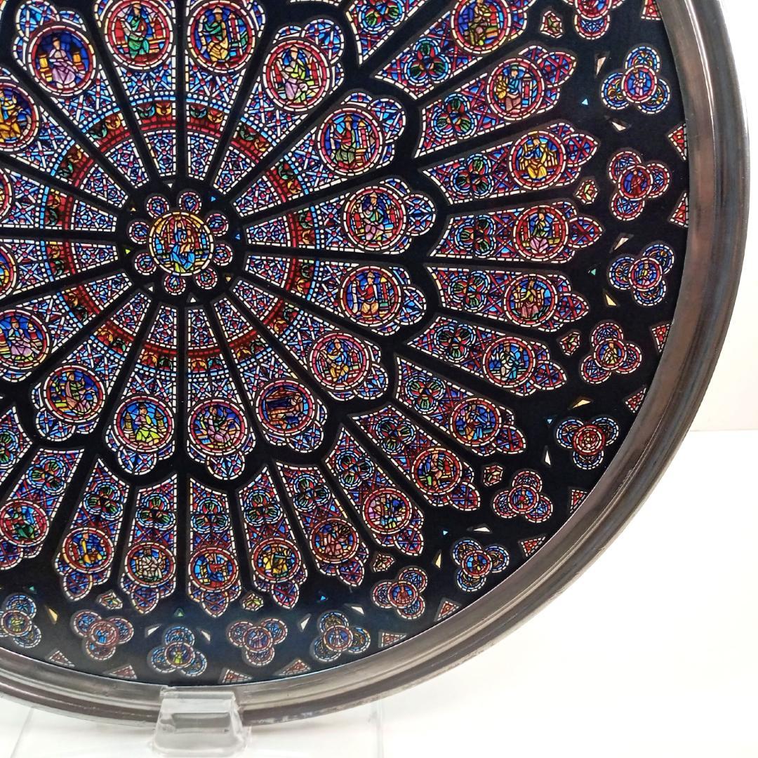 大判ノートルダム大聖堂(パリ)ステンドグラス 北のバラ窓 グラスマスターズr72