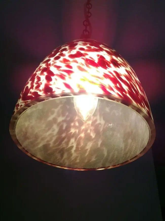 フランスのガラスシェード　マーブル模様　ビンテージ
