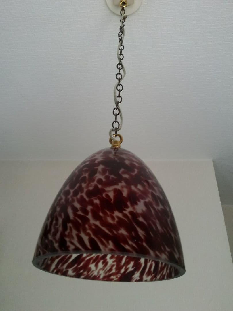 フランスのガラスシェード　マーブル模様　ビンテージ