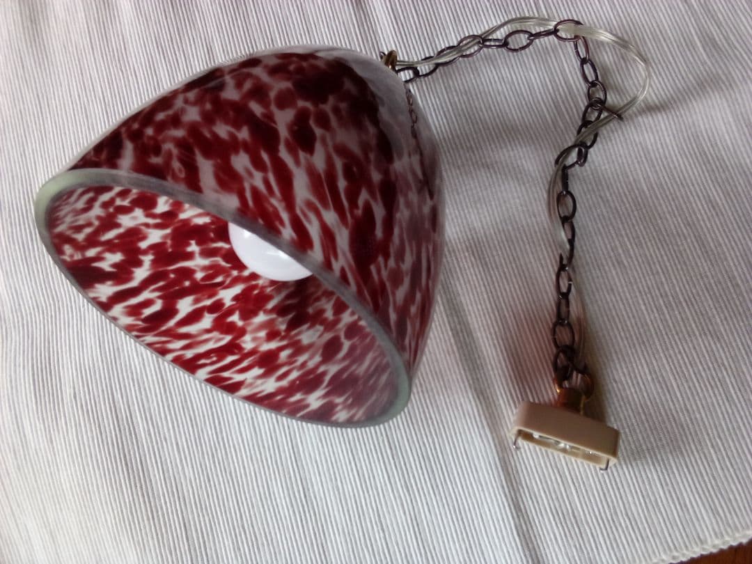 フランスのガラスシェード　マーブル模様　ビンテージ