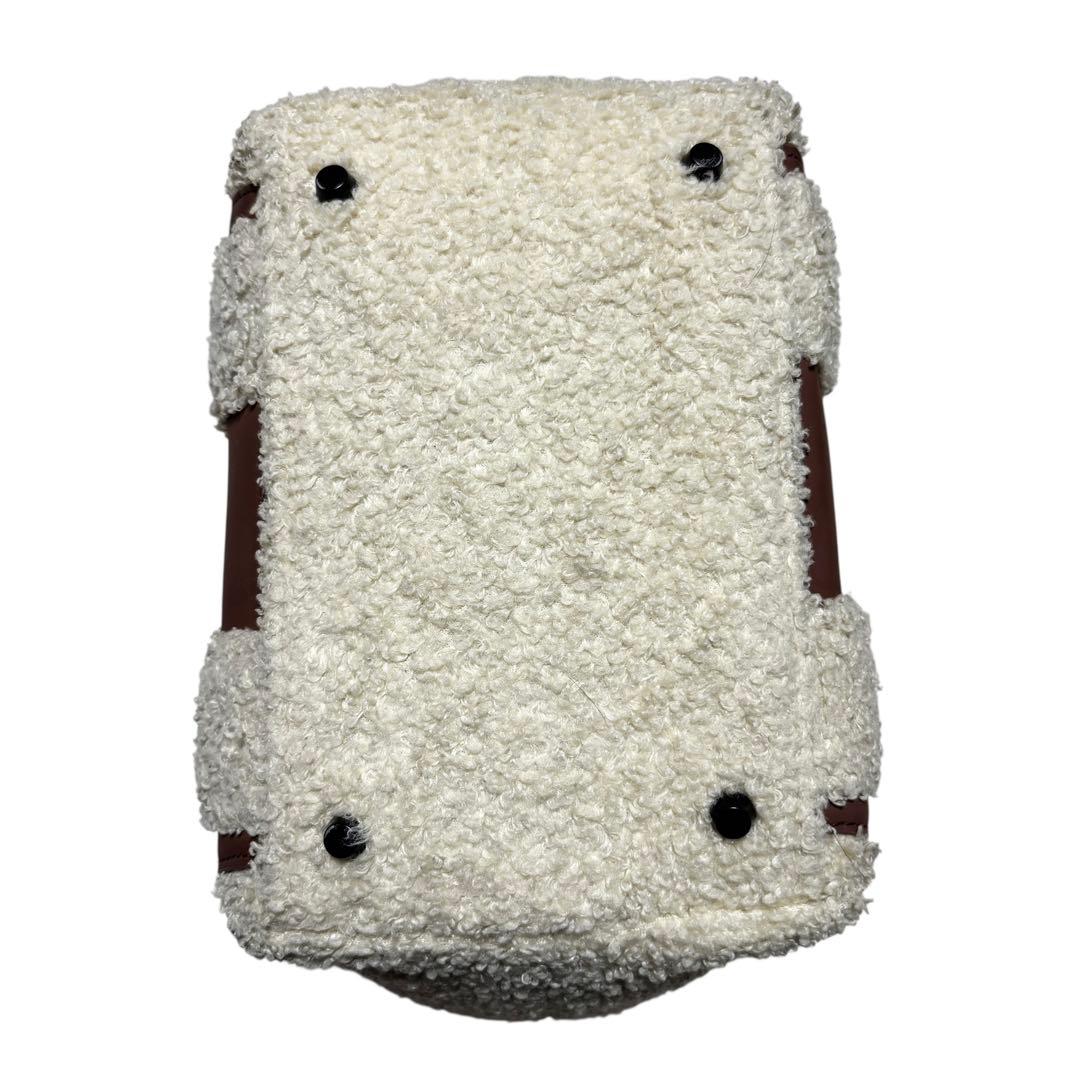 HUNTER ハンター 2WAY ショルダーバッグ ブークレ クリーム ボア