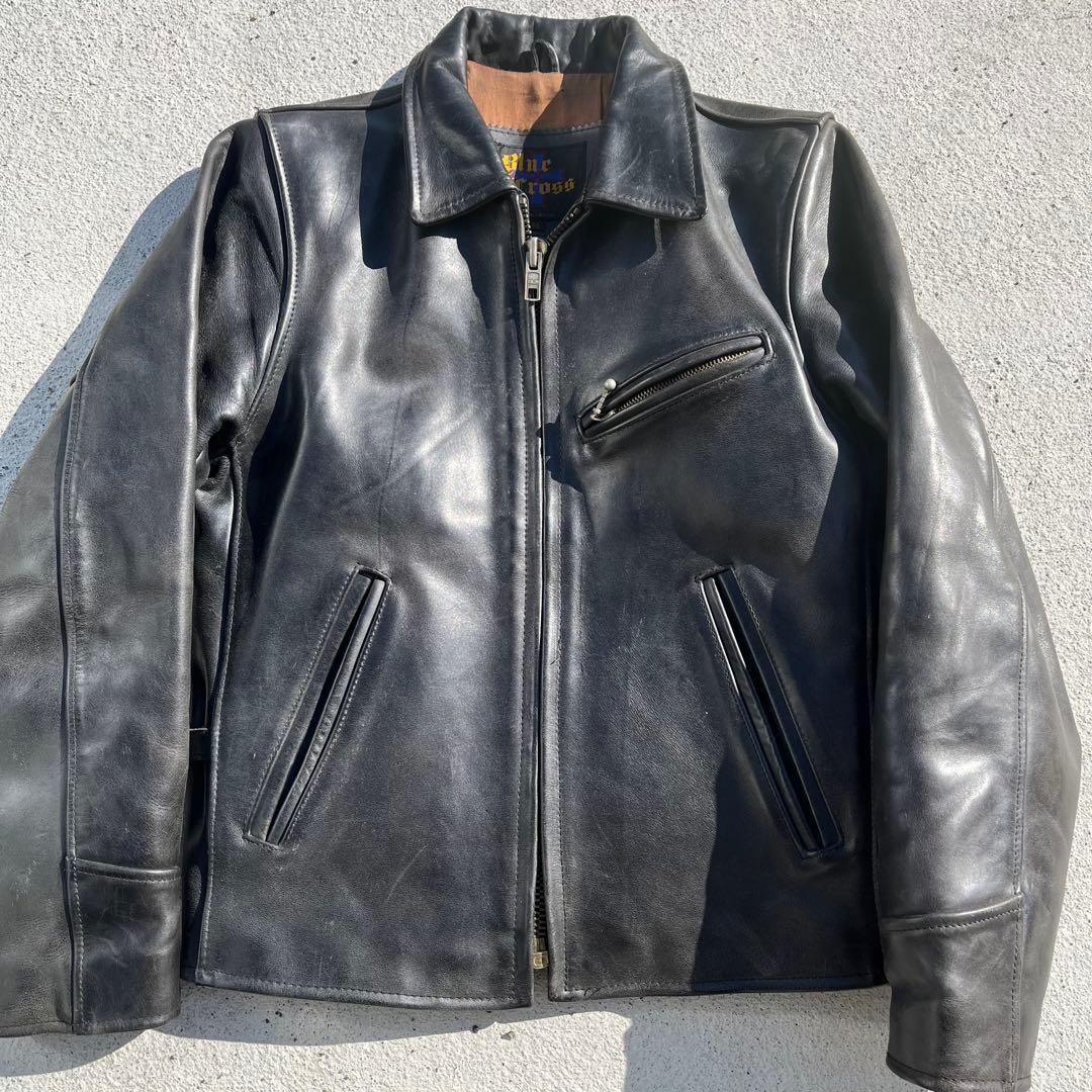 Blue Cross　ブルークロス　ヴィンテージ　カウハイドレザージャケット　黒