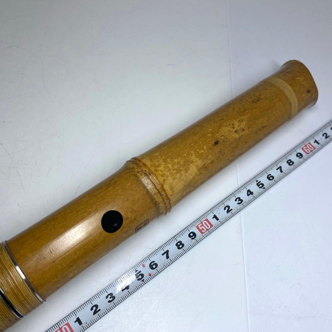 竹風在銘　銀三線尺八　約45cm 東N7-1025①