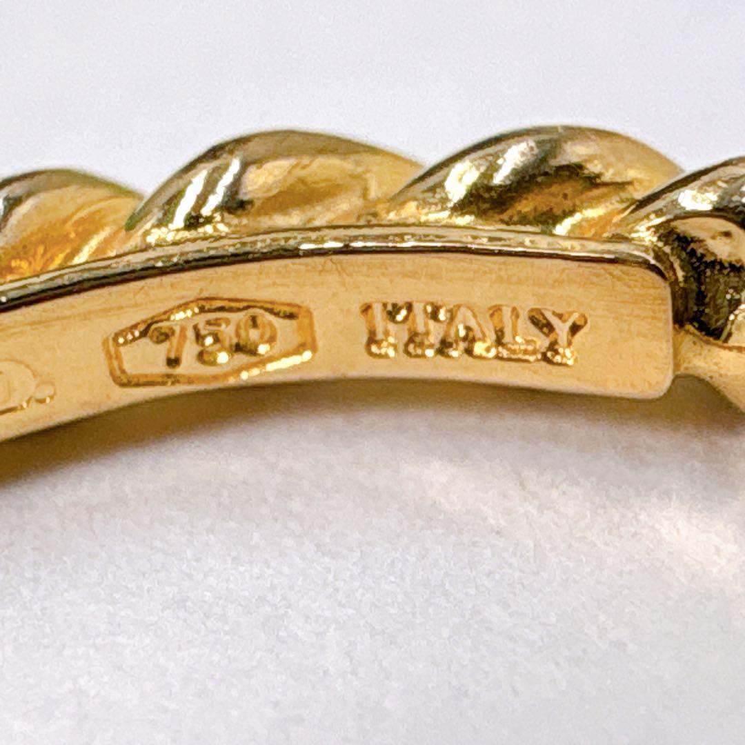 極美品 オールドティファニー ツイスト リング 9号 k18 ゴールド