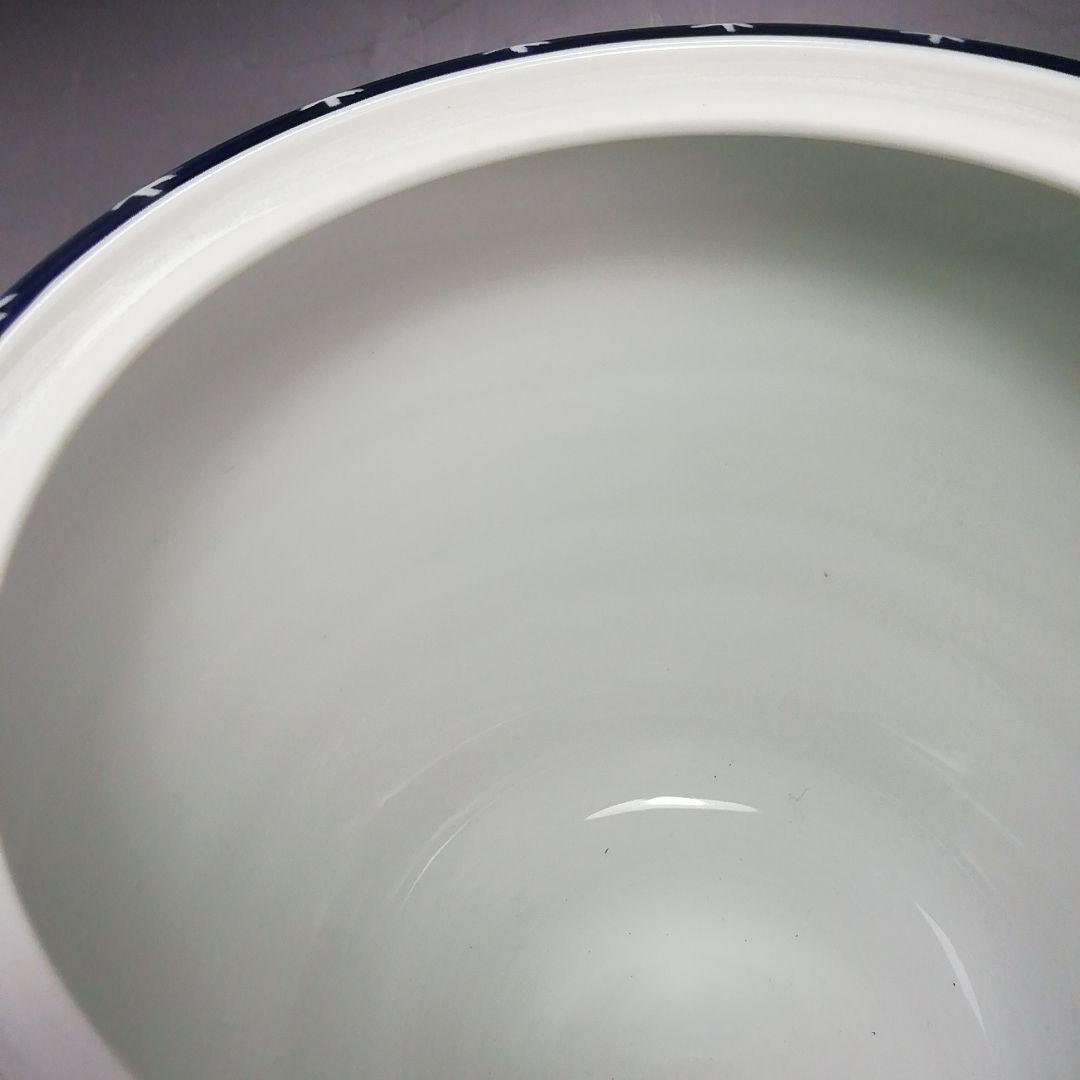 Ｓ６４２　水指　『染付竹』『押小路焼』『庄左衛門造』　共箱　茶道具