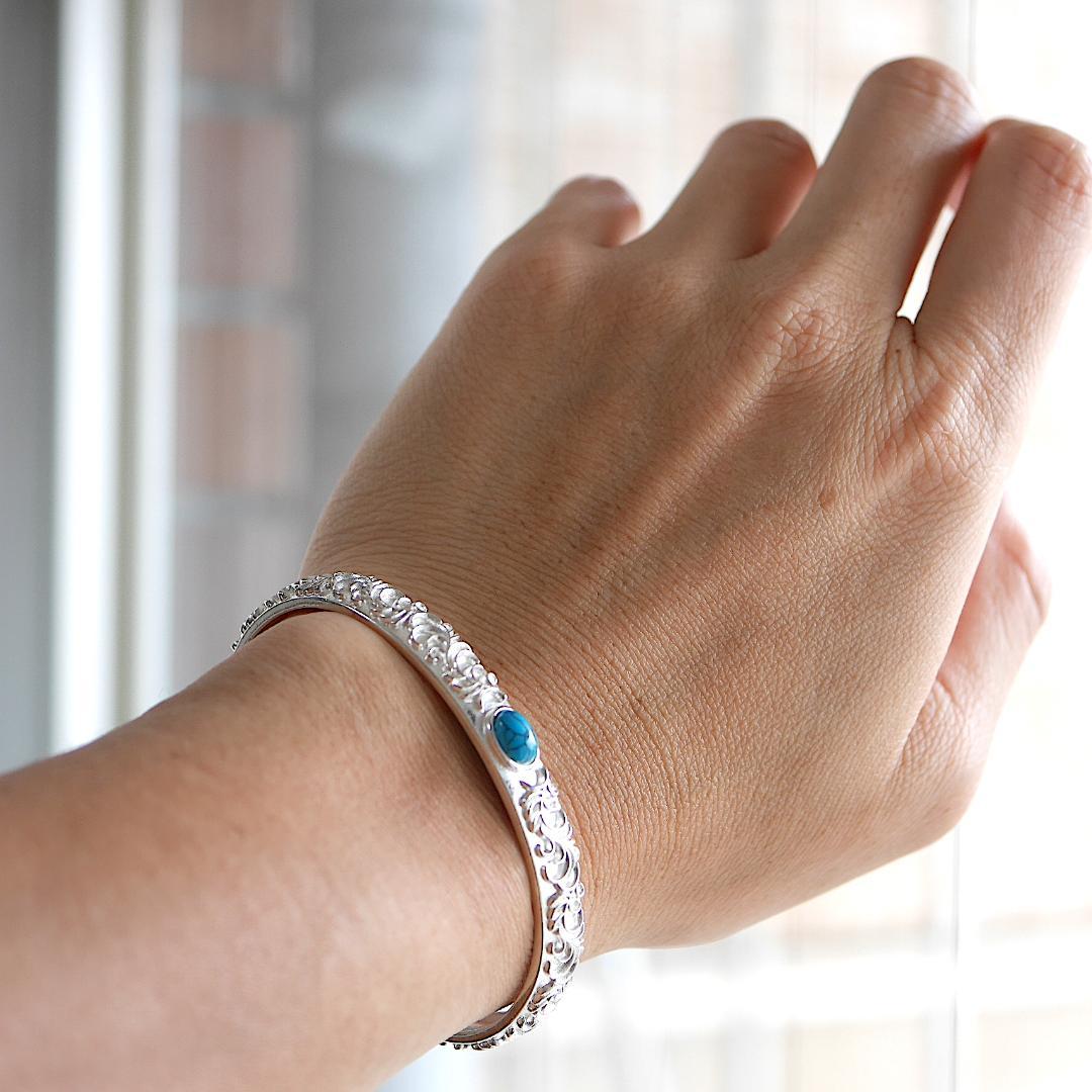 【新品】インディアンジュエリー バングル ターコイズ シルバー925