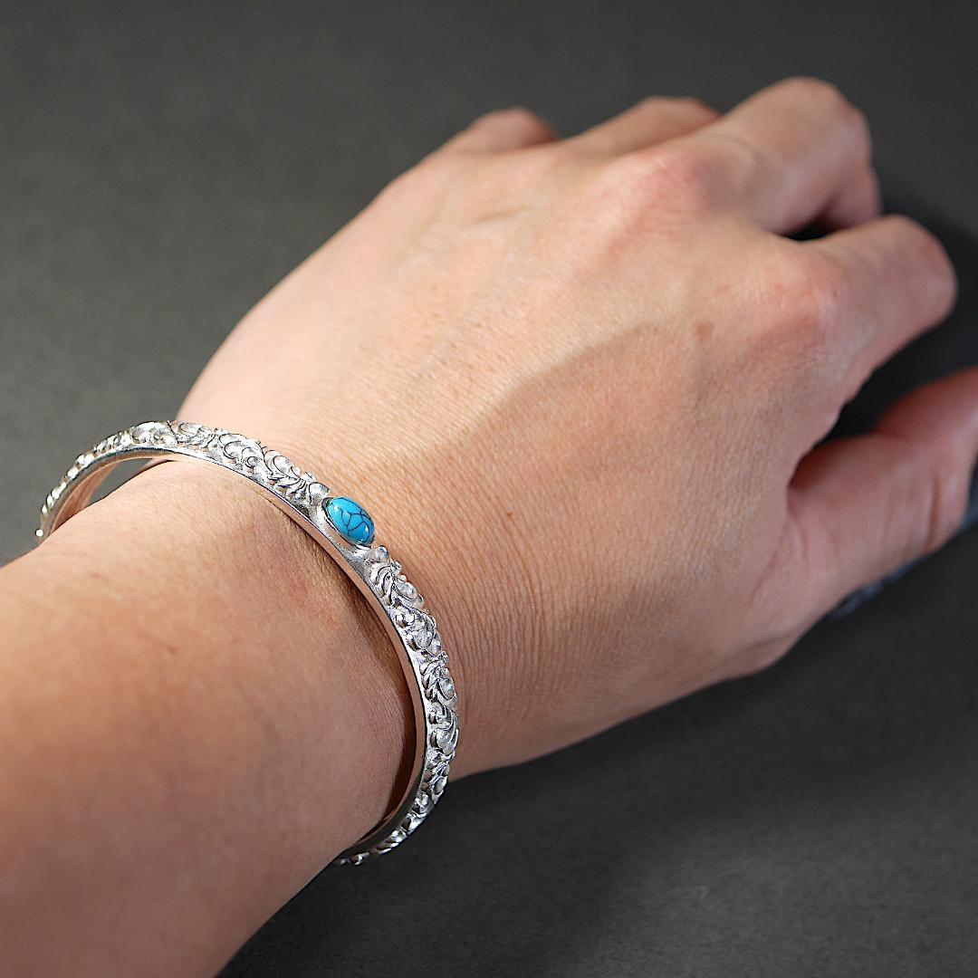 【新品】インディアンジュエリー バングル ターコイズ シルバー925