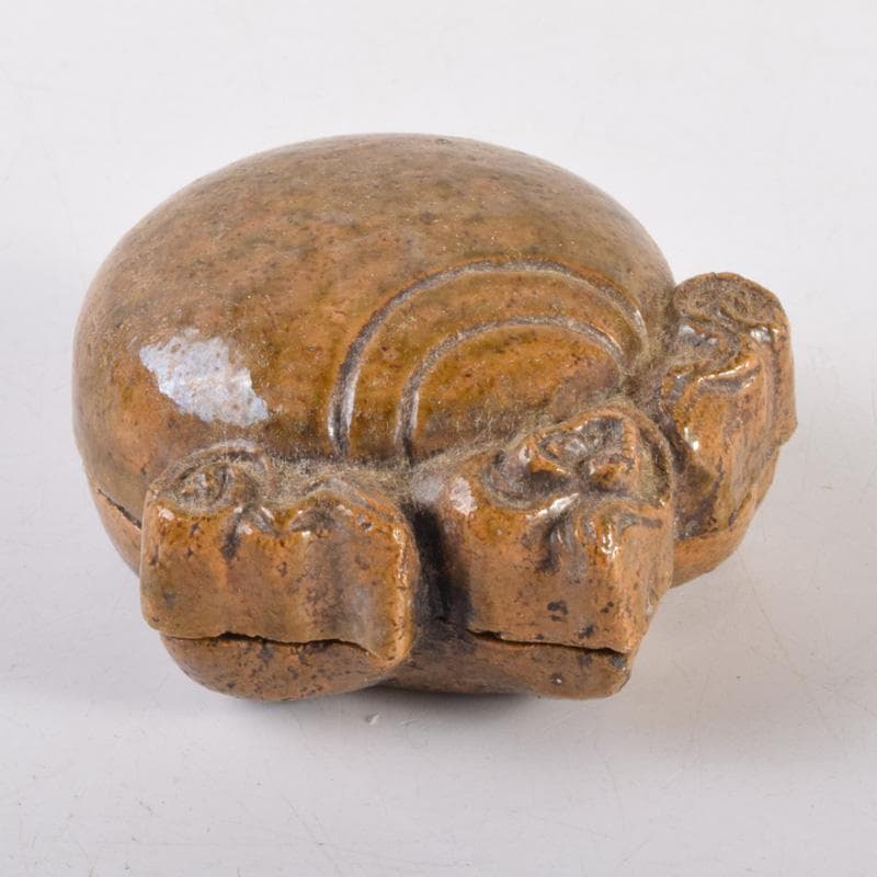 おーたぬフェスタ　茶道具　黄瀬戸　宝珠香合　時代箱　V　7206