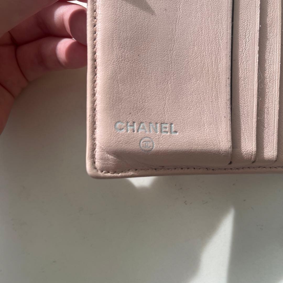 シャネル 財布 二つ折り ベビーピンク