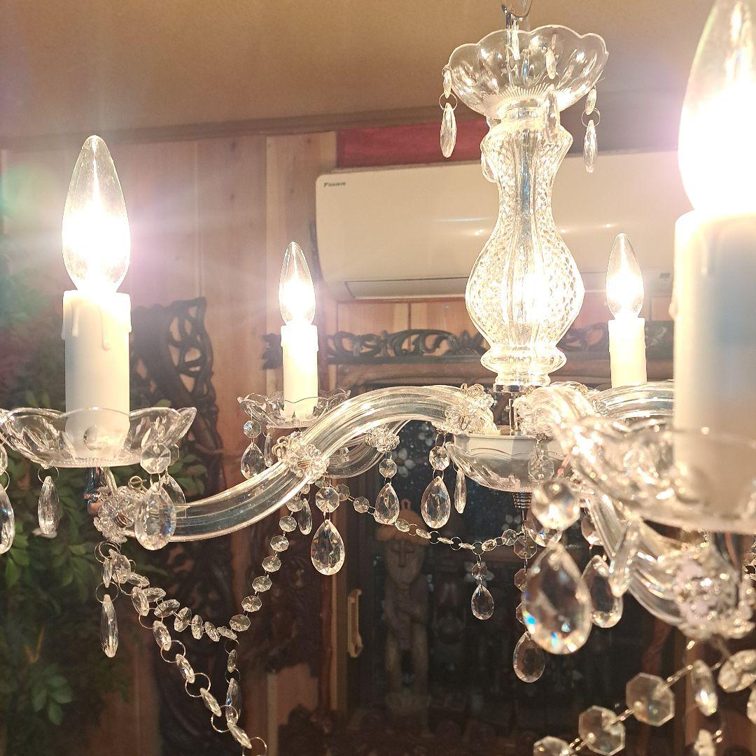 ♡♡新品未使用　エグロ．ジャパン　クリスタルガラスシャンデリア５灯♡♡