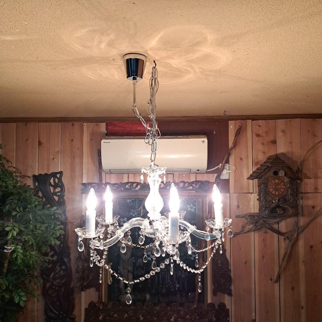 ♡♡新品未使用　エグロ．ジャパン　クリスタルガラスシャンデリア５灯♡♡