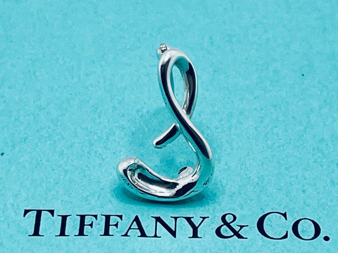 h634 希少　美品　ティファニー　アルファベット「S」イニシャル「s」ブローチ