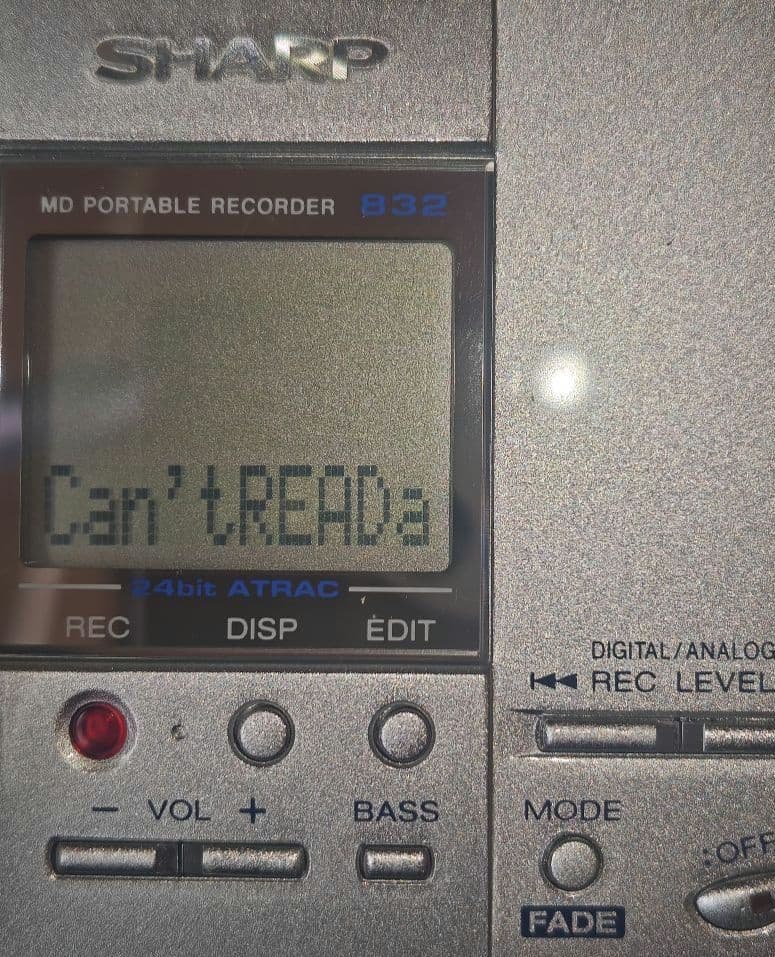 【通電確認のみ】SHARP MD-J MD-MT832-S シャープ