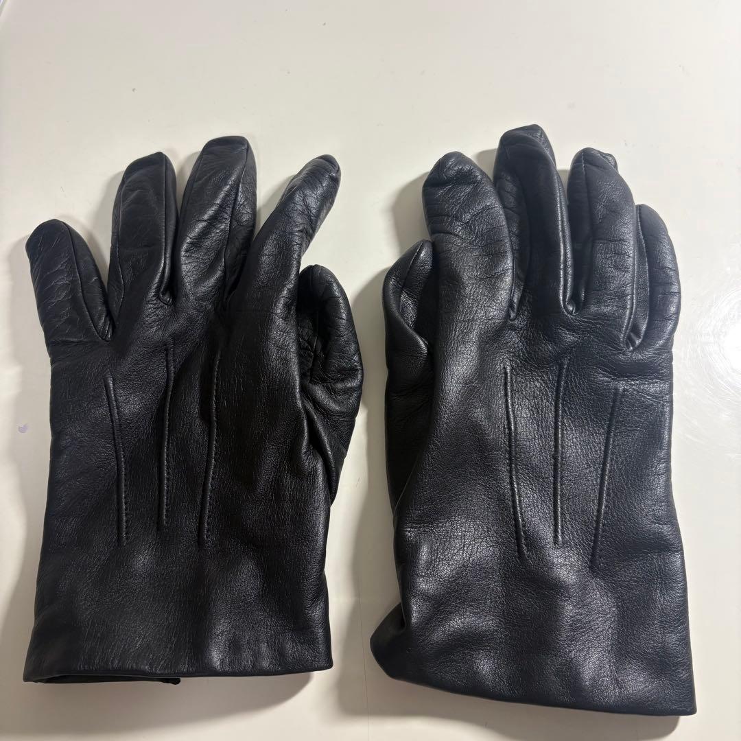 DENTS カシミアライナーレザーグローブ ブラック サイズ7.5 羊革