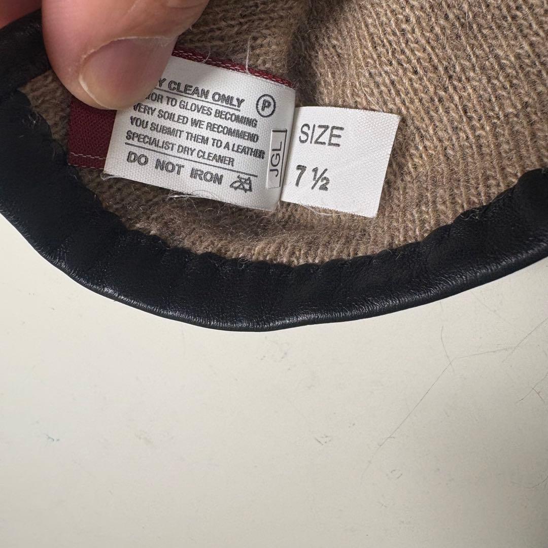 DENTS カシミアライナーレザーグローブ ブラック サイズ7.5 羊革