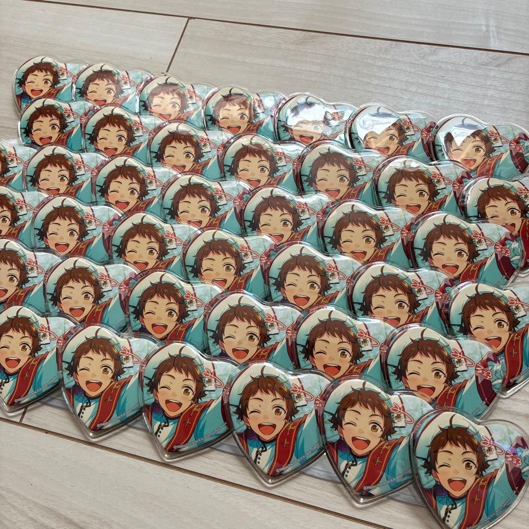 天満光 ハート缶バッジ 42個 ホワイトギフト