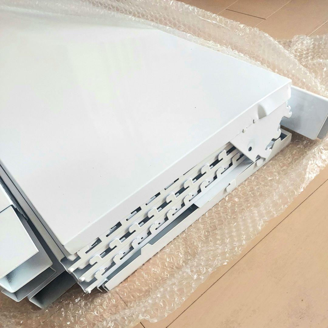 ホワイトメッシュ陳列スタンド 収納 ラック 頑丈 スチール製 フック付き 業務