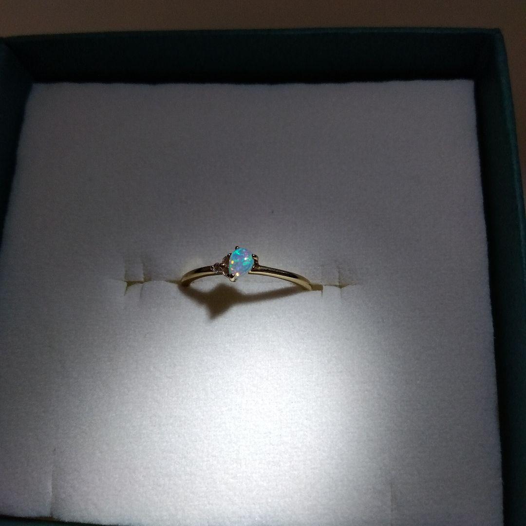 BIZOUX【ドゥプリズム】オパール×ローズカットダイヤモンド 18YGリング