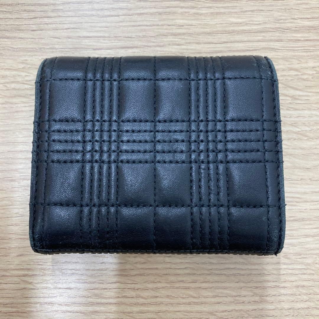 バーバリー TBロゴ キルティング 三つ折り財布 ブラック