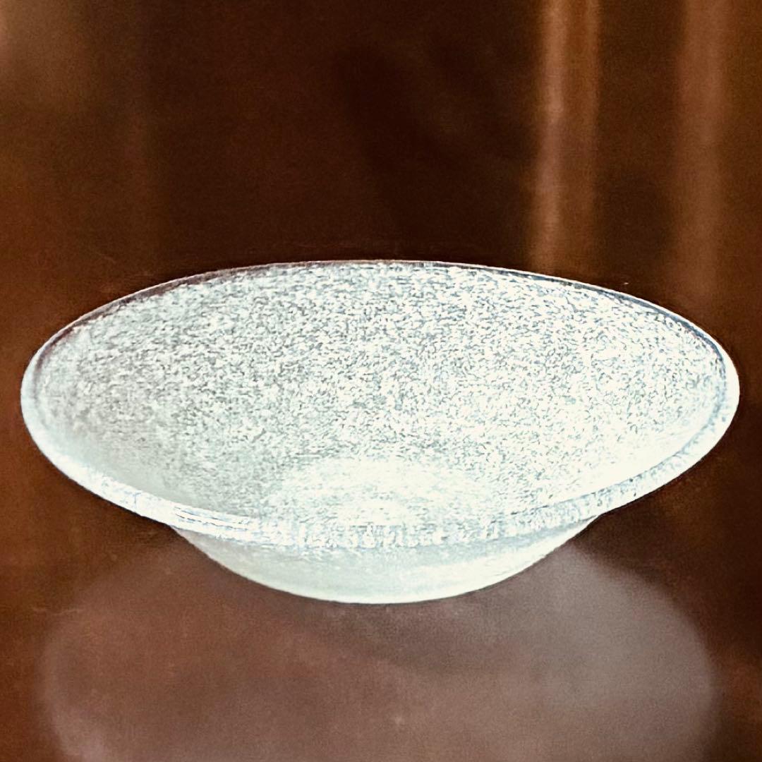 横山秀樹　皿鉢　白泡　吹きガラス