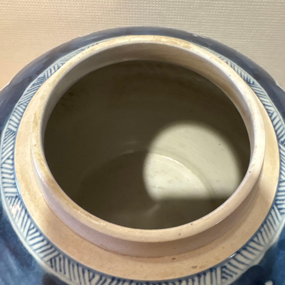 中国古美術　青花氷梅紋　大壷　ジンジャーポット　花瓶　骨董