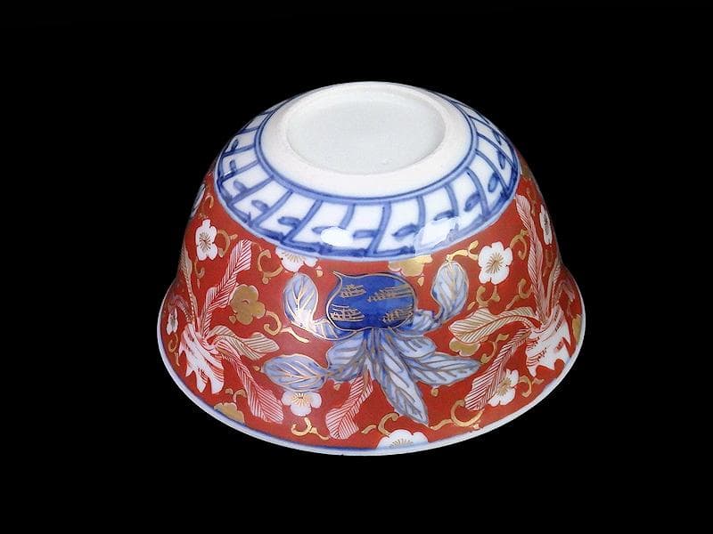 大聖寺伊万里　金襴手　梅に柘榴　蕪の図　向付　E049AS-CWs