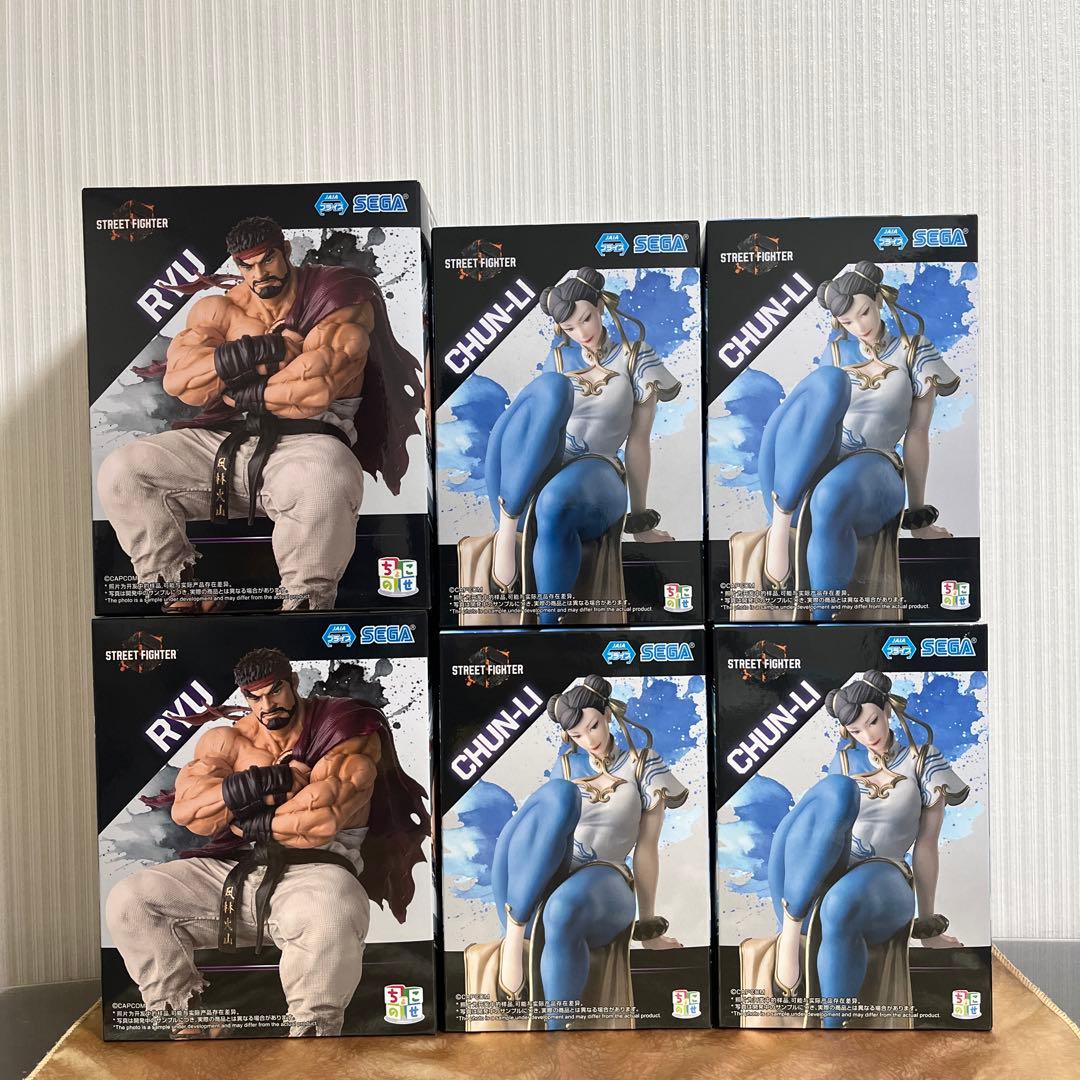 ストリートファイター　ちょこのせフィギュア　リュウ2個/春麗4個　計6個セット