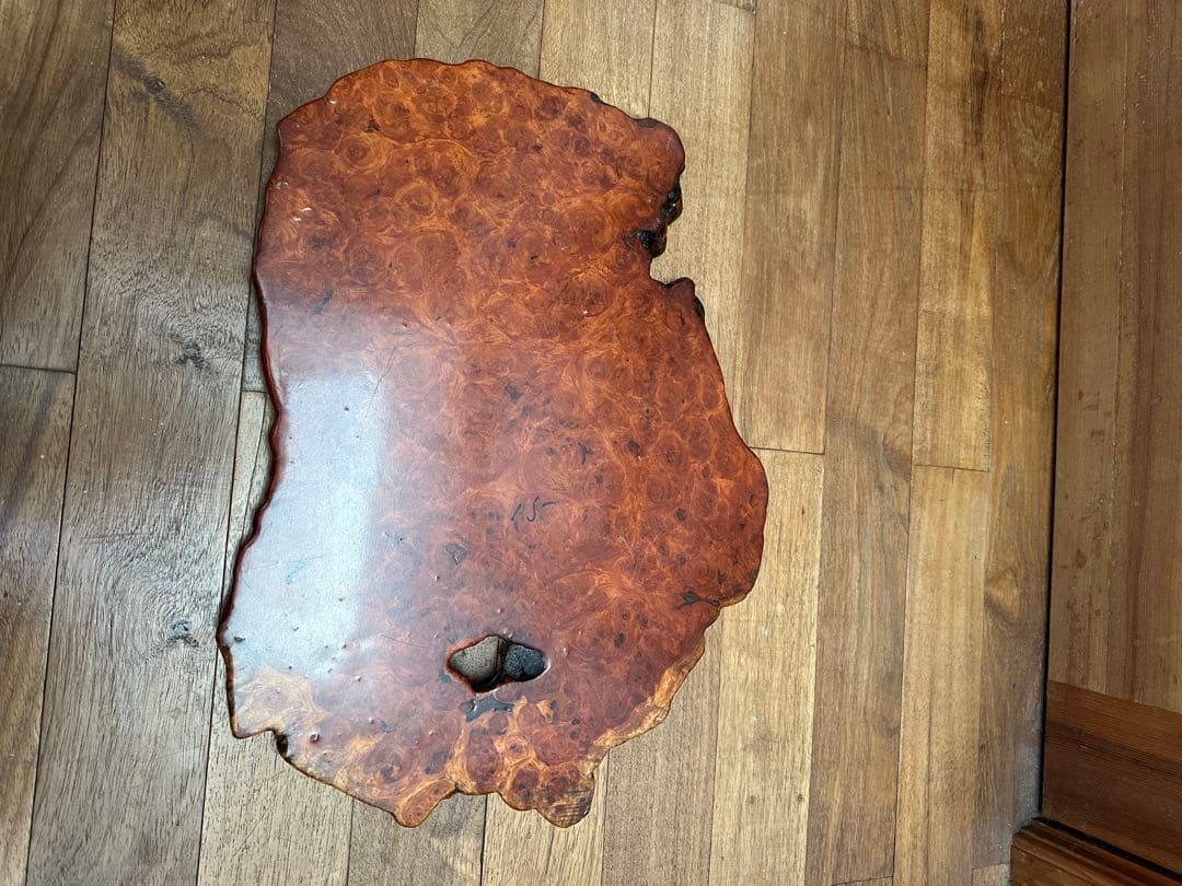 木製飾り台　カリン　美しい木目 無垢材　昭和