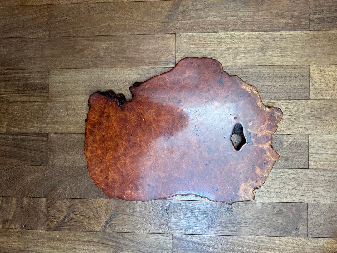 木製飾り台　カリン　美しい木目 無垢材　昭和