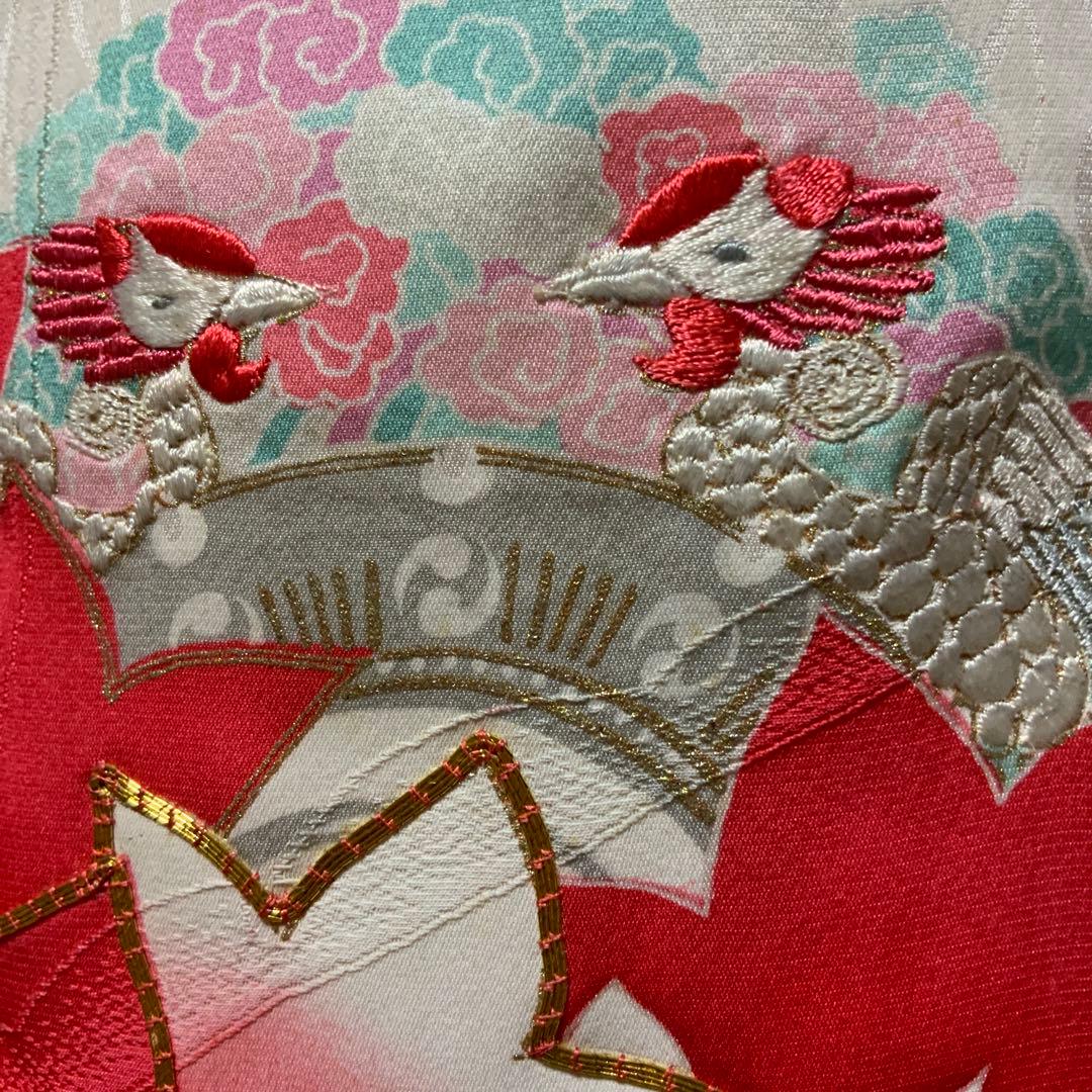 【トールサイズ】　金駒刺繍に刺繍　楓文様　振り袖　単品(正絹) No.C05