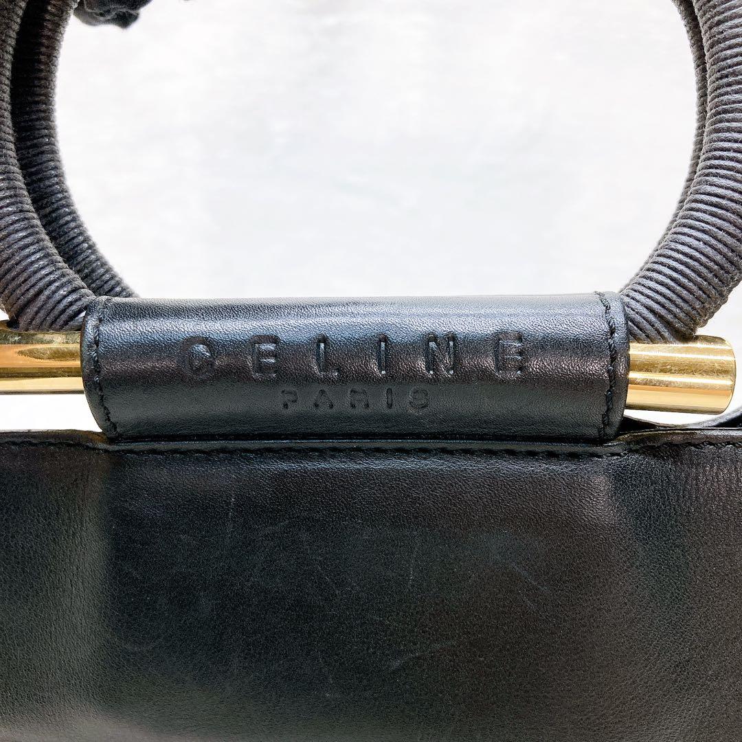 ✨綺麗✨CELINE セリーヌ サークルロゴ 2wayショルダーバッグ ブラック