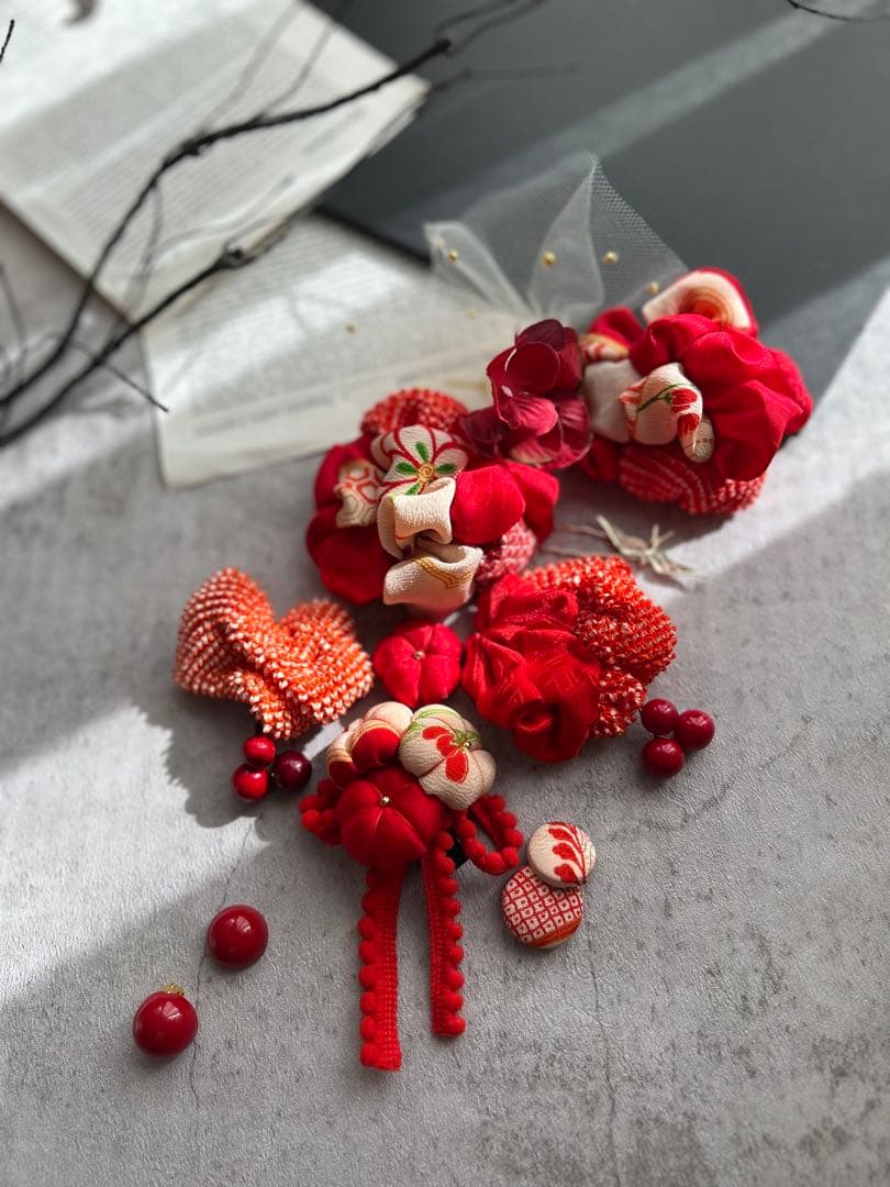 七五三　七五三髪飾り　ヘッドドレス　着物髪飾り　リメイク髪飾り　068