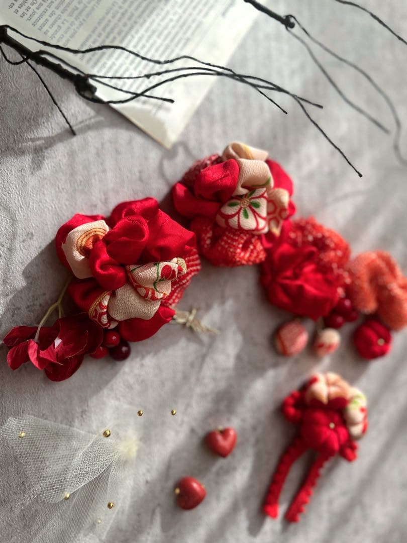 七五三　七五三髪飾り　ヘッドドレス　着物髪飾り　リメイク髪飾り　068